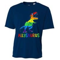 Allysaurus Lgbt Dinosaur Rainbow Flag Ally Lgbt Pride Cooling Performance Crew T-Shirt