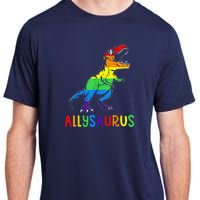 Allysaurus Lgbt Dinosaur Rainbow Flag Ally Lgbt Pride Adult ChromaSoft Performance T-Shirt