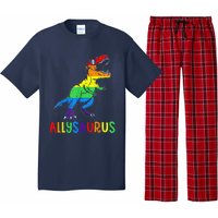 Allysaurus Lgbt Dinosaur Rainbow Flag Ally Lgbt Pride Pajama Set