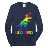 Allysaurus Lgbt Dinosaur Rainbow Flag Ally Lgbt Pride Tall Long Sleeve T-Shirt