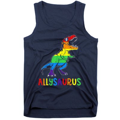 Allysaurus Lgbt Dinosaur Rainbow Flag Ally Lgbt Pride Tank Top