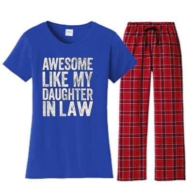 Awesome Like Daughter In Law Fathers Day Funny Gift Women's Flannel Pajama Set