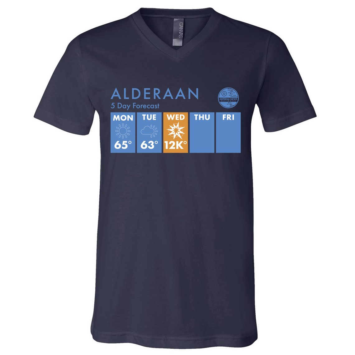 Alderaan 5 Day Forecast  V-Neck T-Shirt