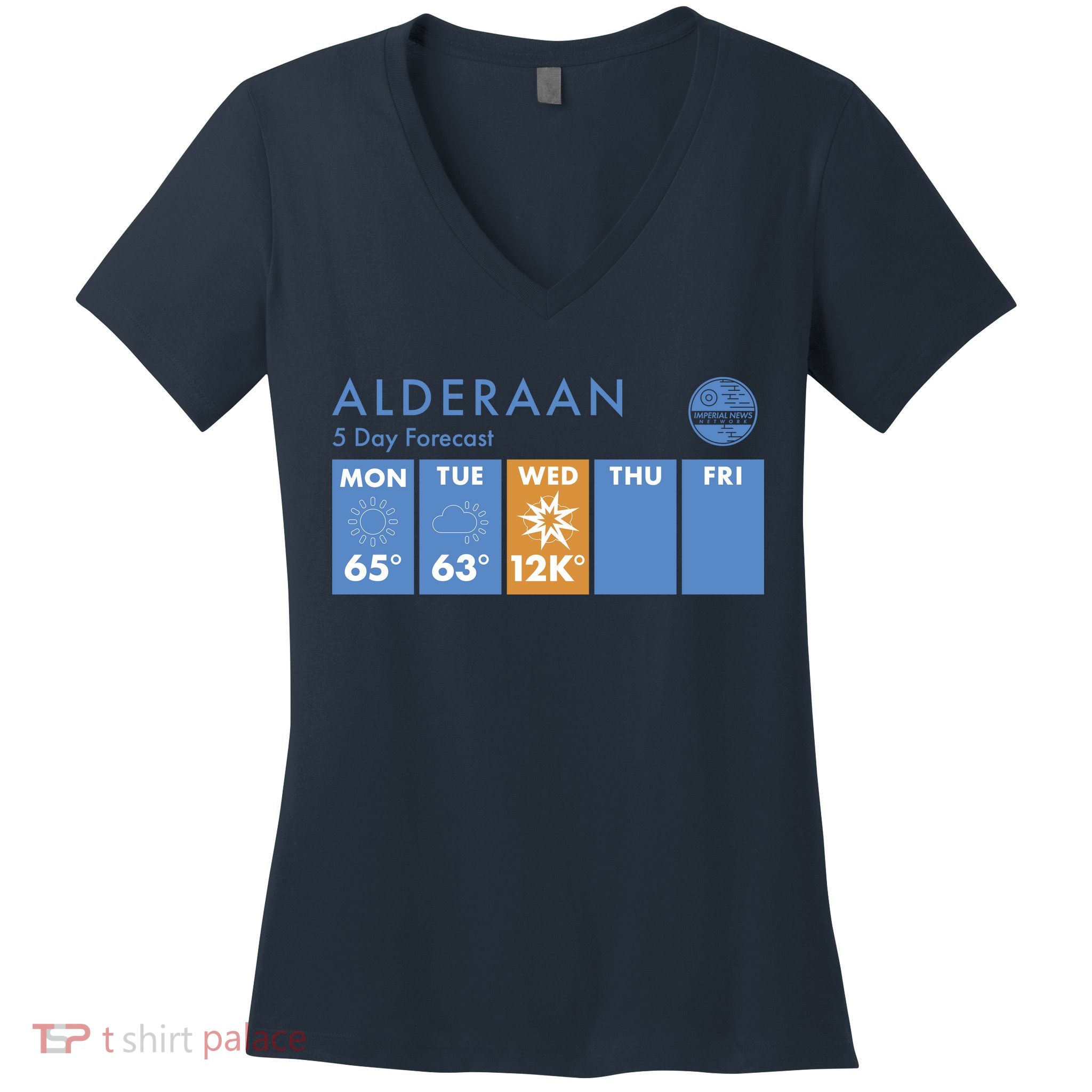 Alderaan 5 Day Forecast  Women's V-Neck T-Shirt