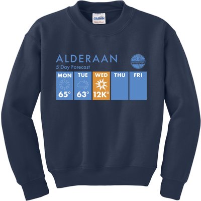 Alderaan 5 Day Forecast  Kids Sweatshirt