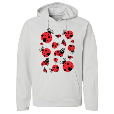 Adorable Ladybugs Everywhere Performance Fleece Hoodie