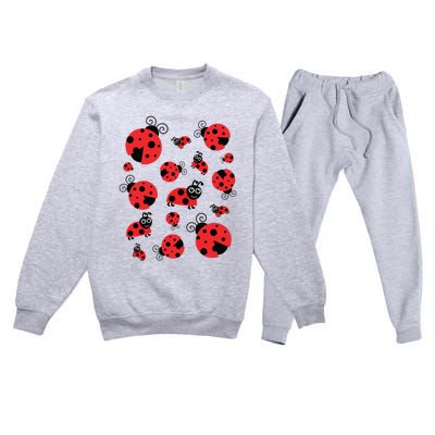 Adorable Ladybugs Everywhere Premium Crewneck Sweatsuit Set