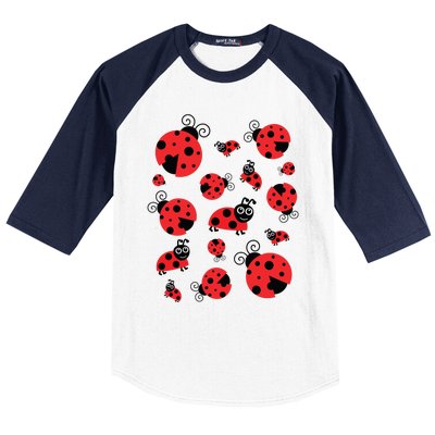 Adorable Ladybugs Everywhere Baseball Sleeve Shirt