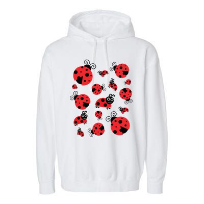 Adorable Ladybugs Everywhere Garment-Dyed Fleece Hoodie