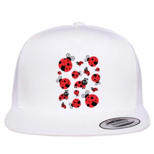 Adorable Ladybugs Everywhere Flat Bill Trucker Hat