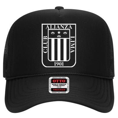 Alianza Lima Escudo Blanco High Crown Mesh Back Trucker Hat