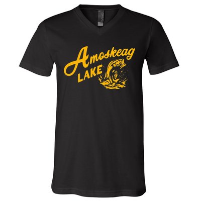 Amoskeag Lake Essential Fishing V-Neck T-Shirt