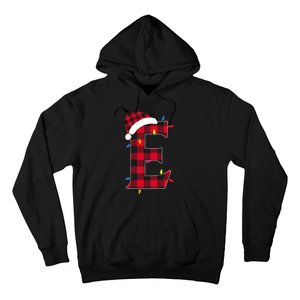 Awesome Letter E Initial Name Buffalo Plaid Christmas Pajama Hoodie