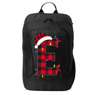 Awesome Letter E Initial Name Buffalo Plaid Christmas Pajama City Backpack