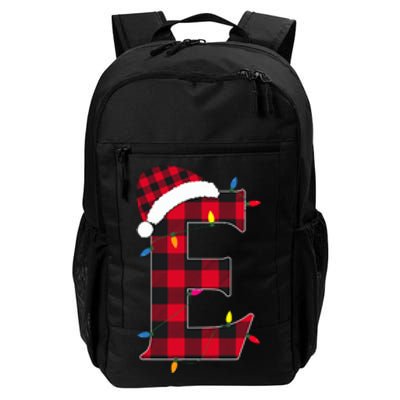 Awesome Letter E Initial Name Buffalo Plaid Christmas Pajama Daily Commute Backpack