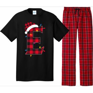 Awesome Letter E Initial Name Buffalo Plaid Christmas Pajama Pajama Set