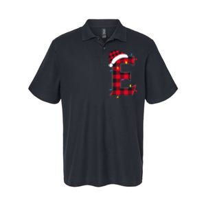 Awesome Letter E Initial Name Buffalo Plaid Christmas Pajama Softstyle Adult Sport Polo