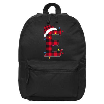 Awesome Letter E Initial Name Buffalo Plaid Christmas Pajama 16 in Basic Backpack