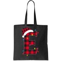 Awesome Letter E Initial Name Buffalo Plaid Christmas Pajama Tote Bag