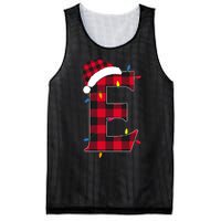 Awesome Letter E Initial Name Buffalo Plaid Christmas Pajama Mesh Reversible Basketball Jersey Tank