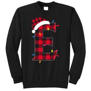 Awesome Letter E Initial Name Buffalo Plaid Christmas Pajama Tall Sweatshirt