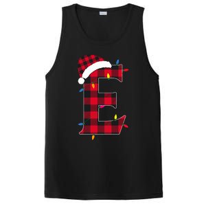 Awesome Letter E Initial Name Buffalo Plaid Christmas Pajama PosiCharge Competitor Tank