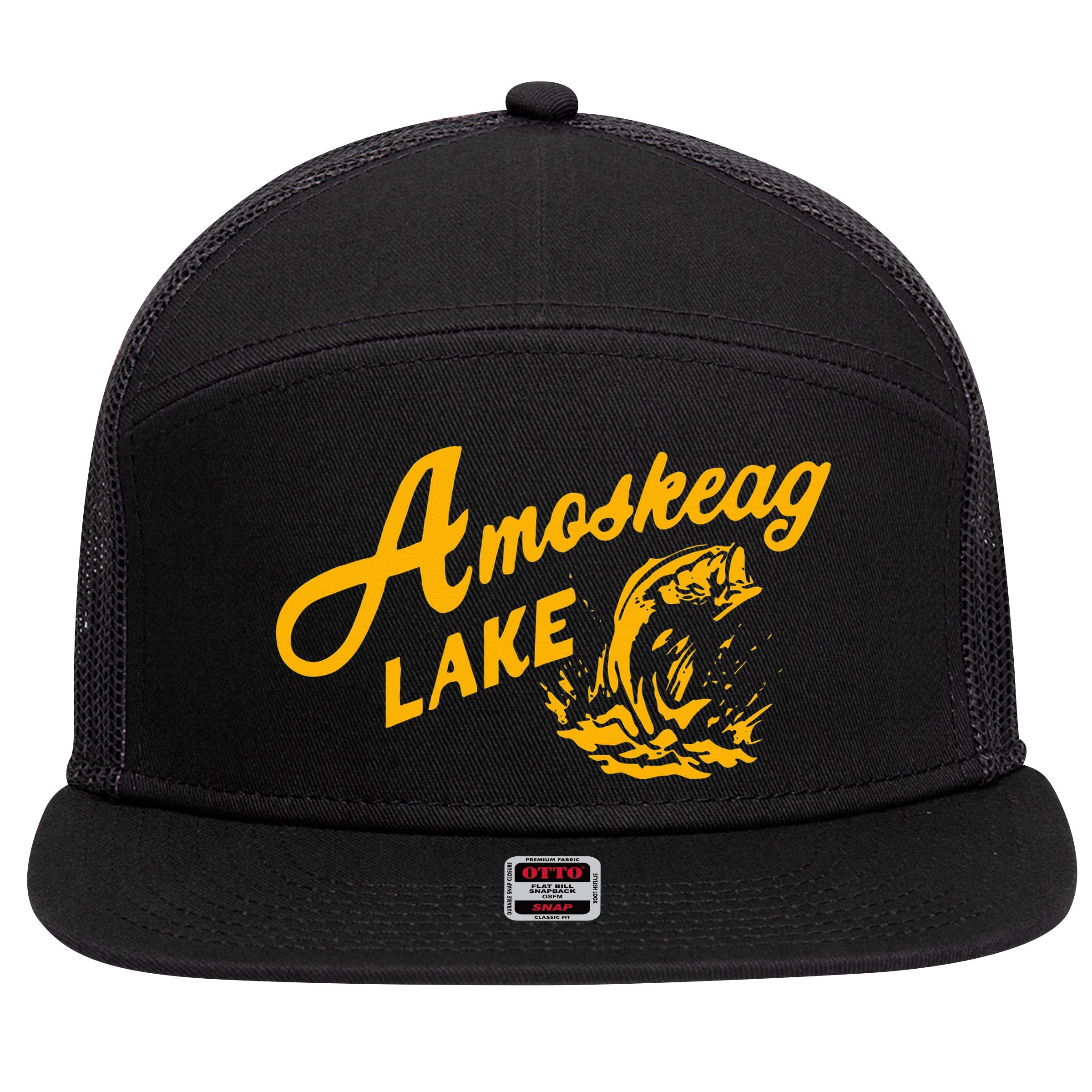 Amoskeag Lake Essential  Fishing 7 Panel Mesh Trucker Snapback Hat