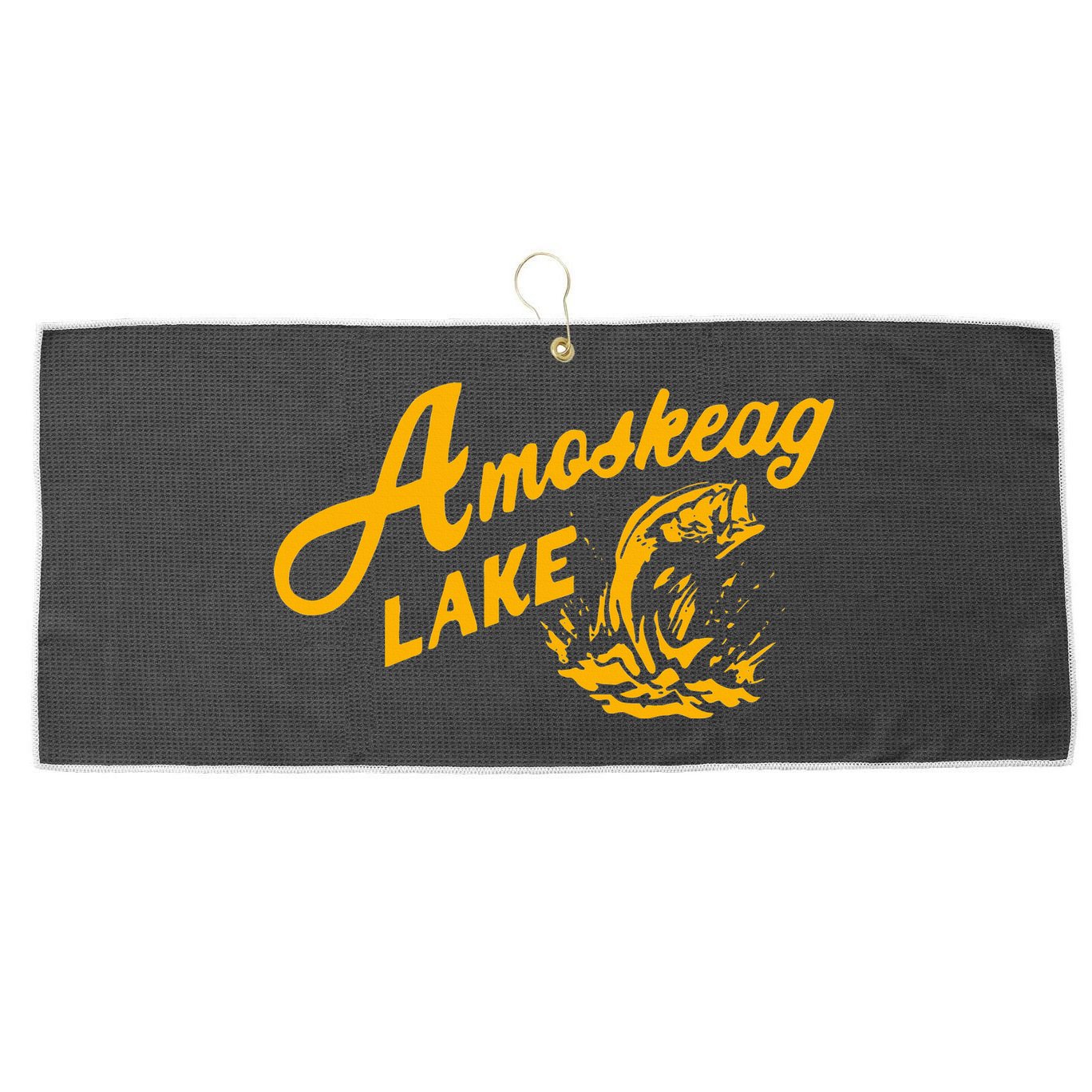 Amoskeag Lake Essential  Fishing Large Microfiber Waffle Golf Towel