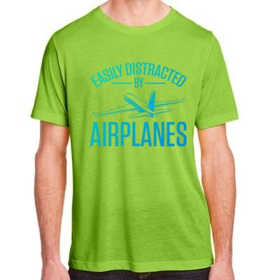 Airplane Lovers Easily Distracted By Airplanes Meaningful Gift Adult ChromaSoft Performance T-Shirt