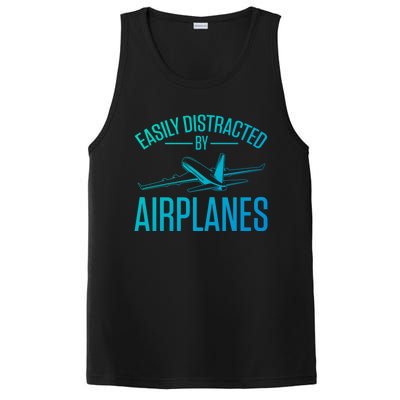 Airplane Lovers Easily Distracted By Airplanes Meaningful Gift PosiCharge Competitor Tank