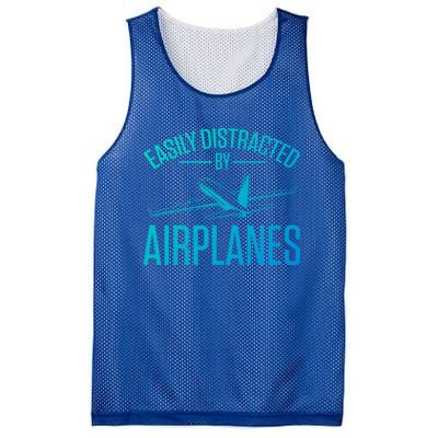 Airplane Lovers Easily Distracted By Airplanes Meaningful Gift Mesh Reversible Basketball Jersey Tank