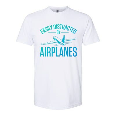 Airplane Lovers Easily Distracted By Airplanes Meaningful Gift Softstyle® CVC T-Shirt