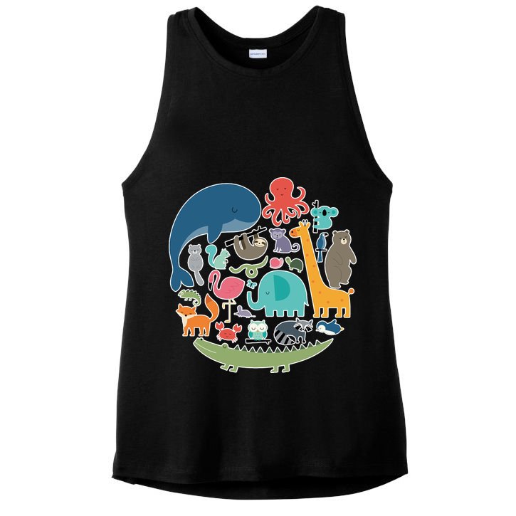 Animal Lover Earth Ladies PosiCharge Tri-Blend Wicking Tank