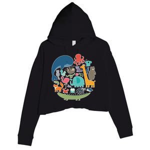 Animal Lover Earth Crop Fleece Hoodie