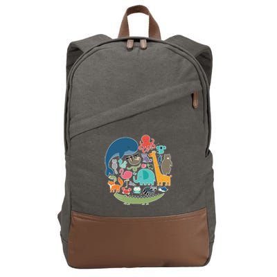 Animal Lover Earth Cotton Canvas Backpack