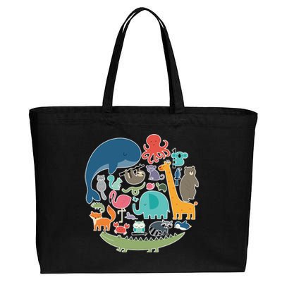 Animal Lover Earth Cotton Canvas Jumbo Tote