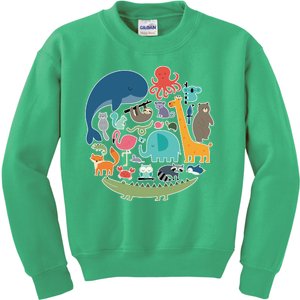 Animal Lover Earth Kids Sweatshirt