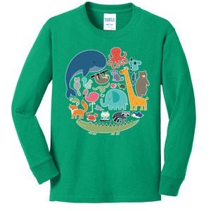 Animal Lover Earth Kids Long Sleeve Shirt