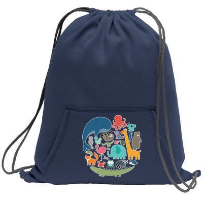 Animal Lover Earth Sweatshirt Cinch Pack Bag