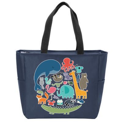 Animal Lover Earth Zip Tote Bag