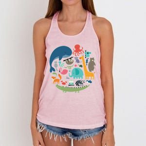 Animal Lover Earth Women's Knotted Racerback Tank