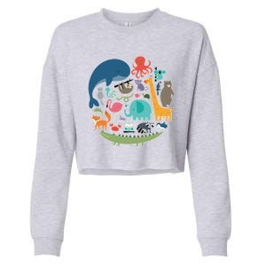 Animal Lover Earth Cropped Pullover Crew