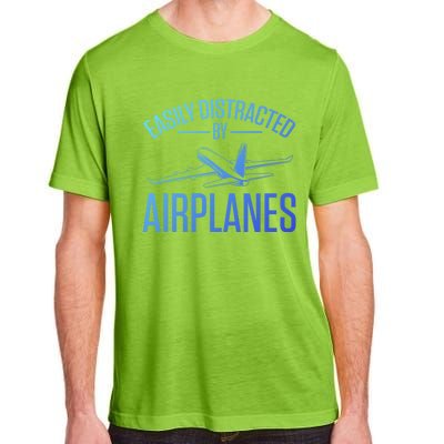 Airplane Lovers Easily Distracted By Airplanes Meaningful Gift Adult ChromaSoft Performance T-Shirt