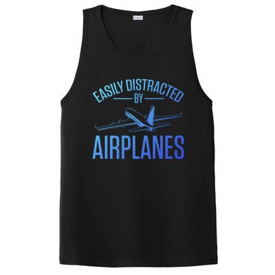 Airplane Lovers Easily Distracted By Airplanes Meaningful Gift PosiCharge Competitor Tank