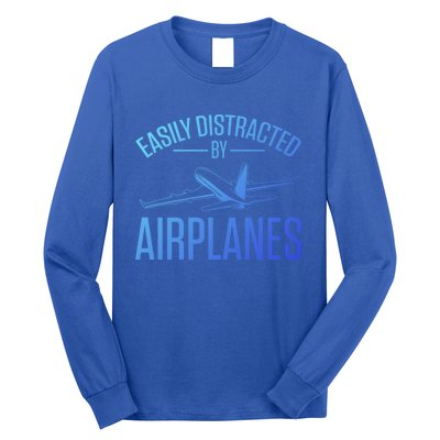 Airplane Lovers Easily Distracted By Airplanes Meaningful Gift Long Sleeve Shirt