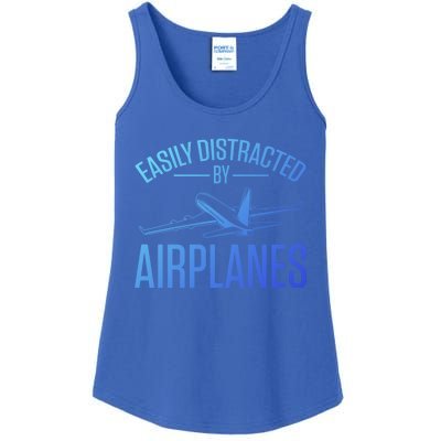 Airplane Lovers Easily Distracted By Airplanes Meaningful Gift Ladies Essential Tank