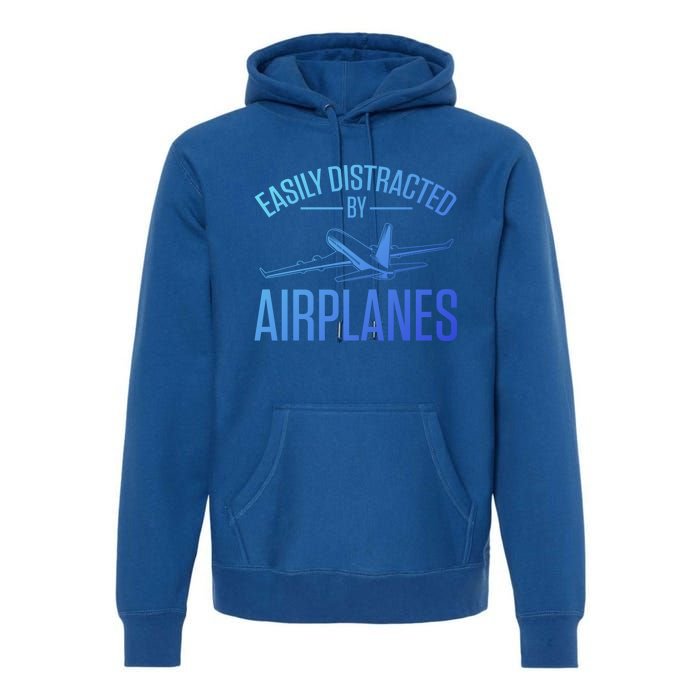 Airplane Lovers Easily Distracted By Airplanes Meaningful Gift Premium Hoodie