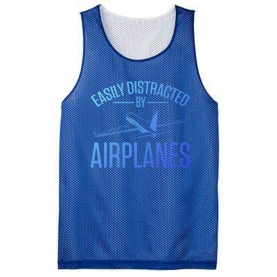 Airplane Lovers Easily Distracted By Airplanes Meaningful Gift Mesh Reversible Basketball Jersey Tank