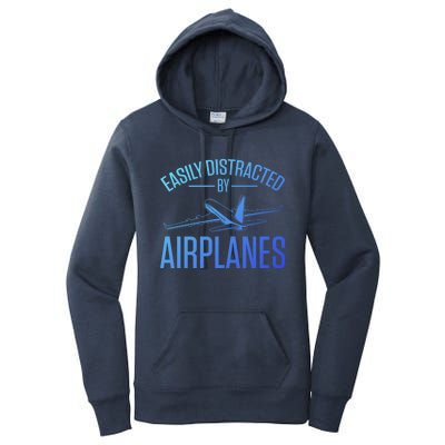 Airplane Lovers Easily Distracted By Airplanes Meaningful Gift Women's Pullover Hoodie