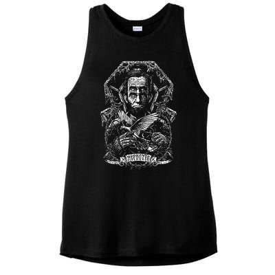 Abraham Lincoln Eye Twisting Portrait Ladies PosiCharge Tri-Blend Wicking Tank